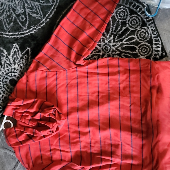 RED STRIP ZIP UP HOODIE - Picture 3 of 3